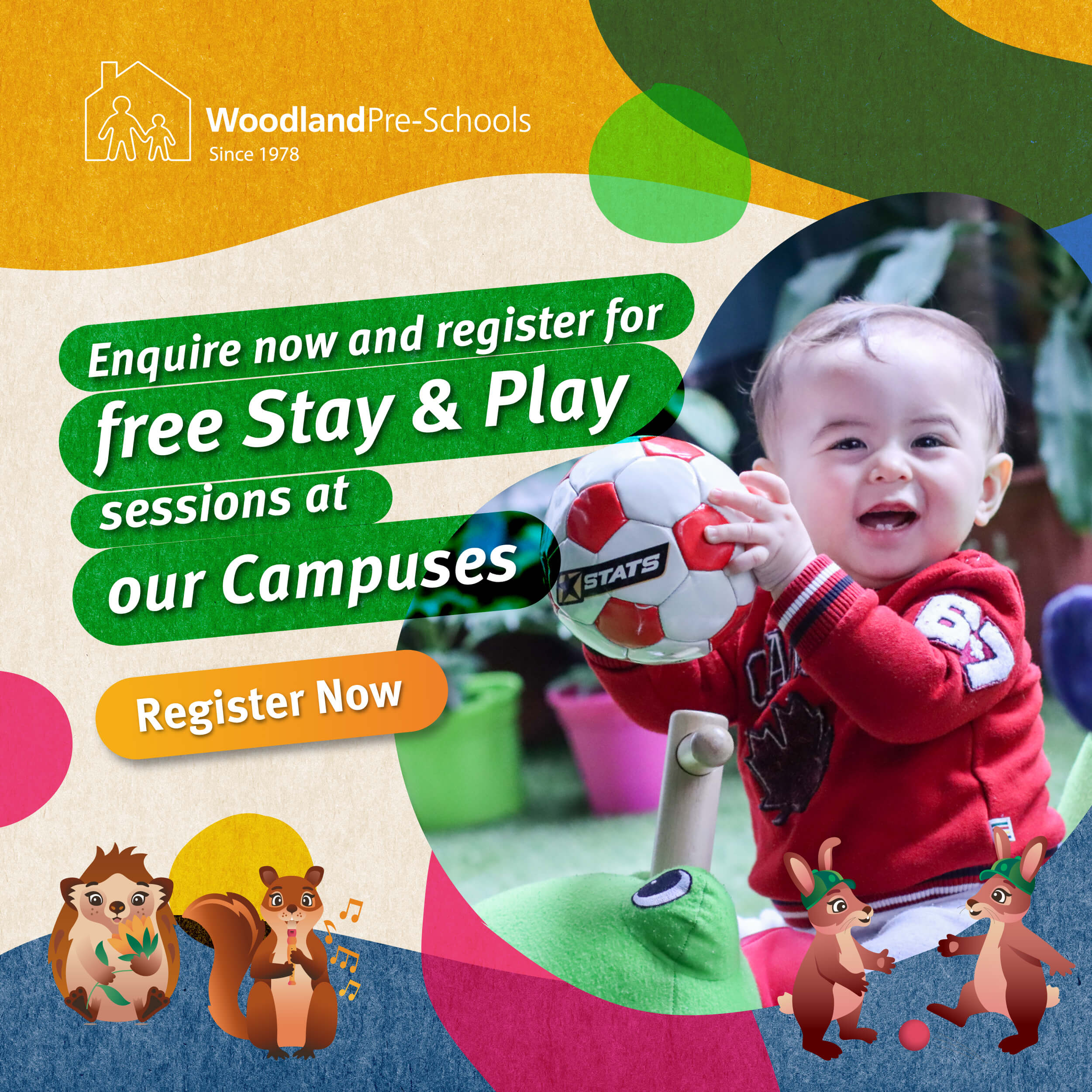 Join our free stay and play sessions at Woodland Preschools