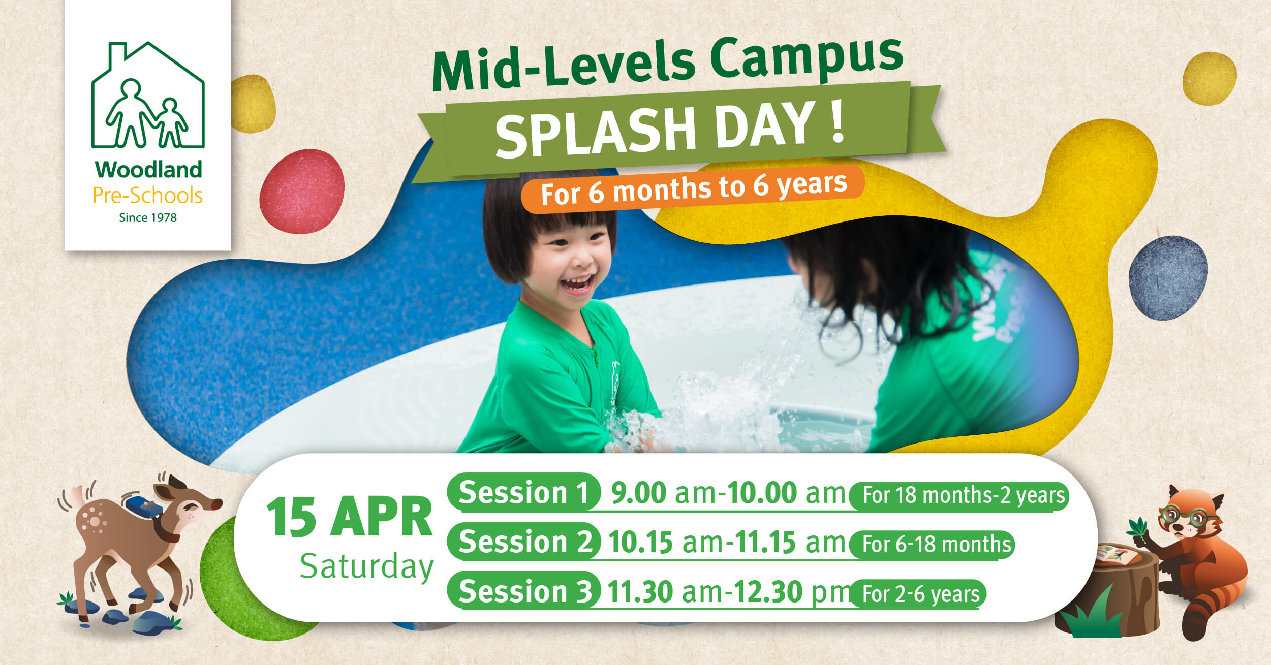 Mid-Levels campus hosting a fun splash day for children 6 months to 6 years